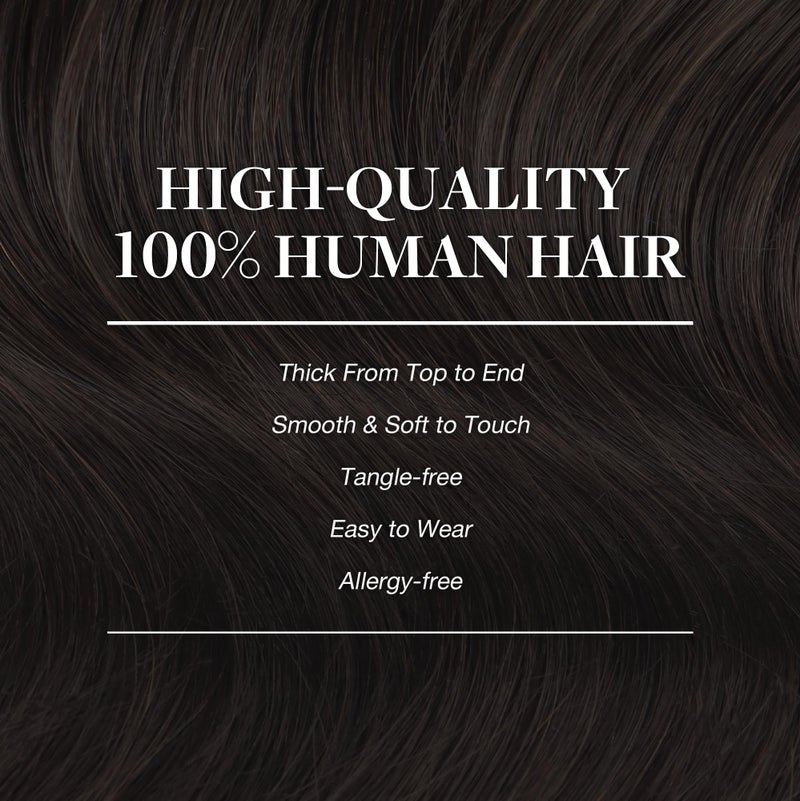 Goo-Goo GOO GOO Clip in Hair Extensions Real Human Hair, Remy Human Hair Extensions Clip ins for Women, Natural Human Hair, 20inch 120g 7Pcs, 2 Dark Brown - Image 4